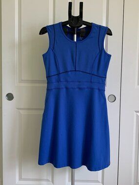 Title Nine Dream Dress Womens Sz M Athletic Blue Sleeveless Stretch Zip Pocket